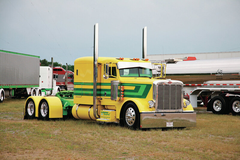 Yellow and Green Semi-truck