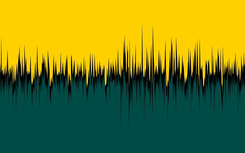yellow and green soundwave
