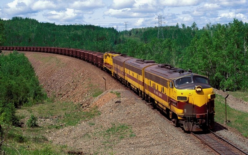 Yellow and Maroon Train — Serene, Afternoon
