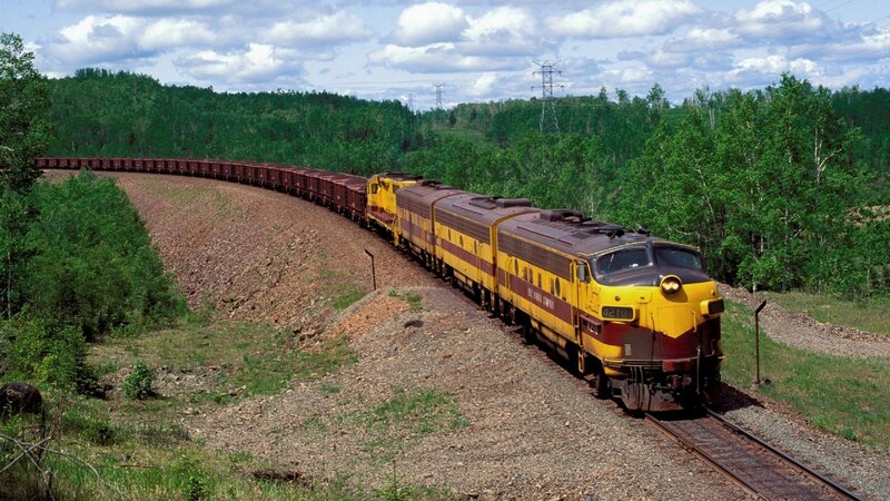 Yellow and Maroon Train — Serene