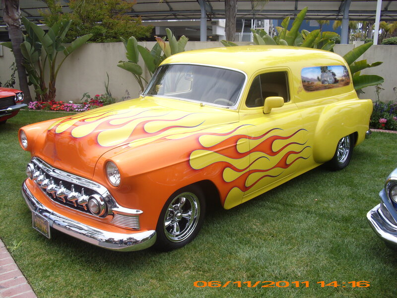 Yellow and Orange Flame Car