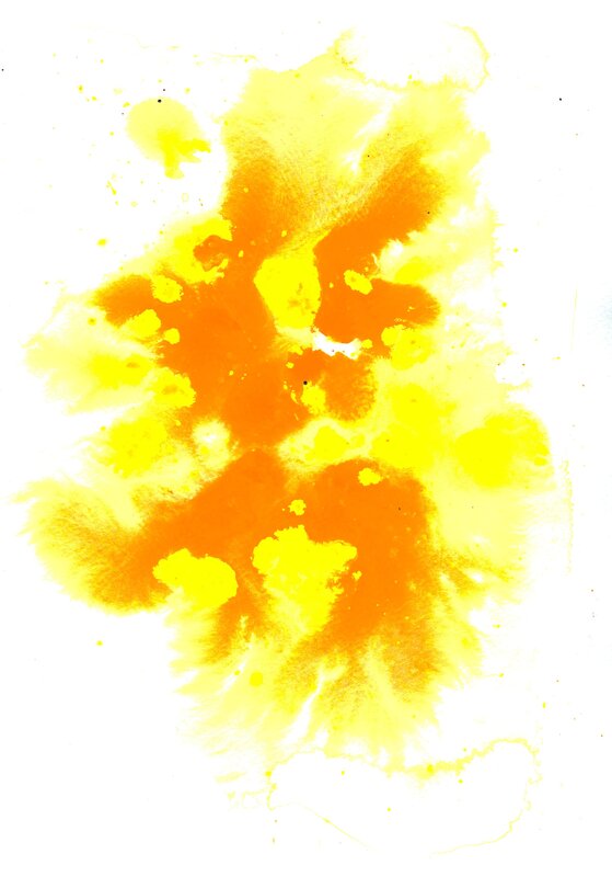 yellow and orange paint splatter