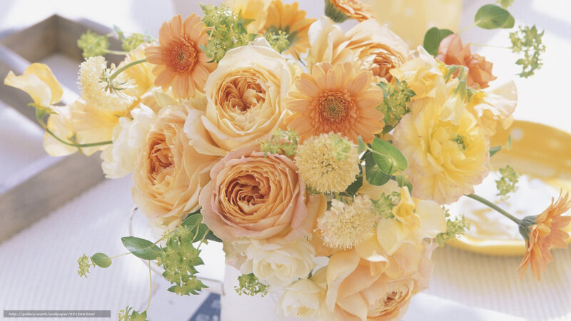Yellow and peach flower bouquet