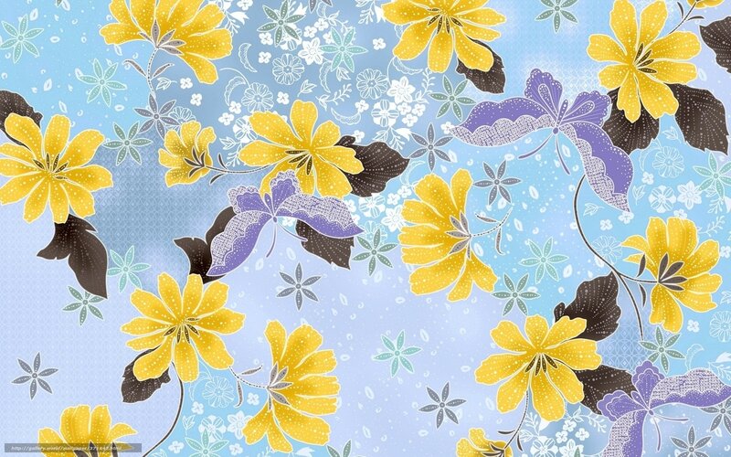Yellow and Purple Flowers — Calm, Illustration