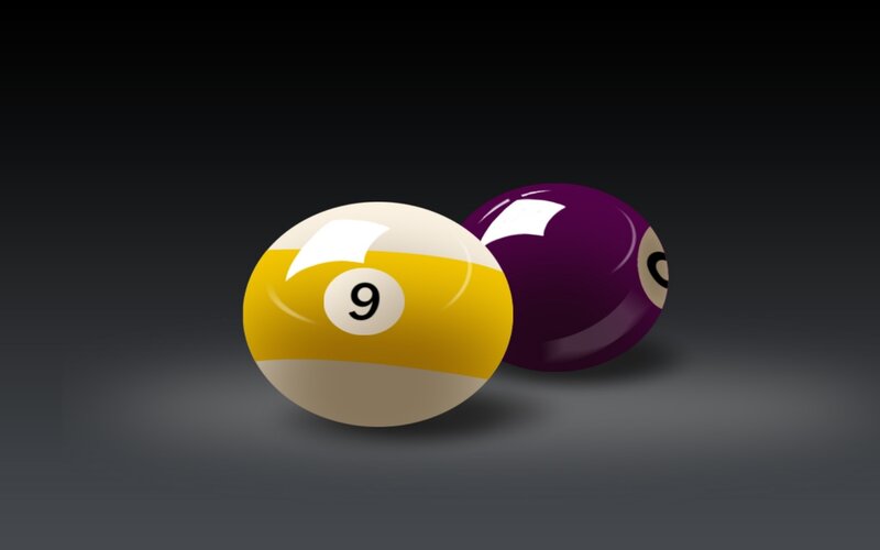 Yellow and Purple Pool Balls