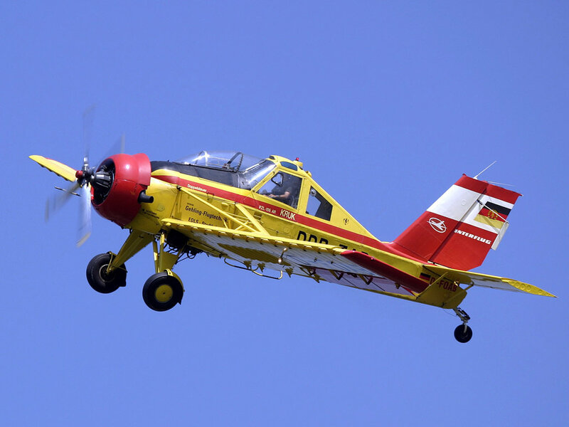 Yellow and Red Airplane — Clear