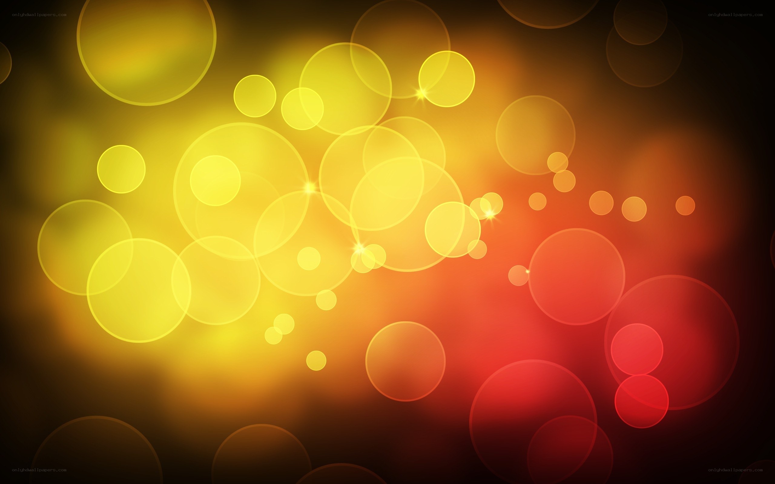 yellow and red bokeh circles
