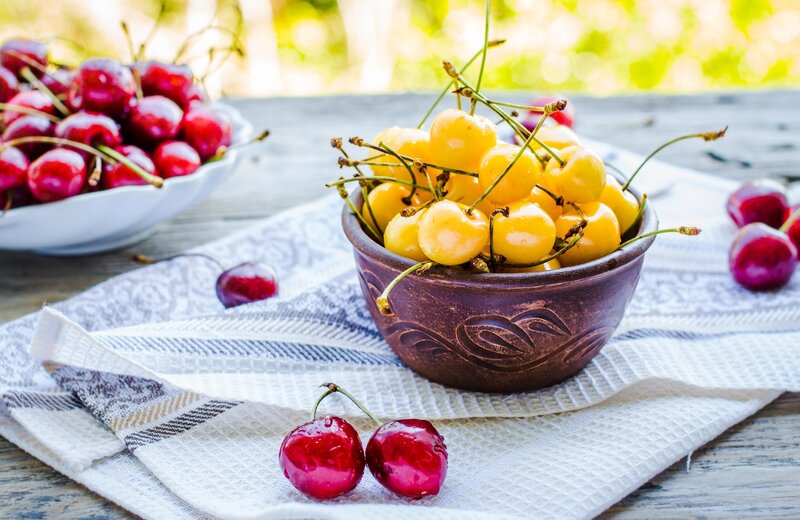 Yellow and Red Cherries