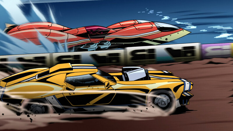 Yellow and Red Race Cars