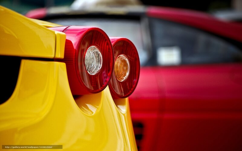 Yellow and red sports cars