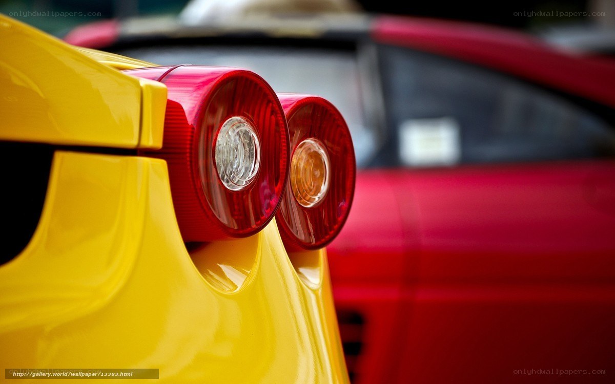 Yellow and red sports cars