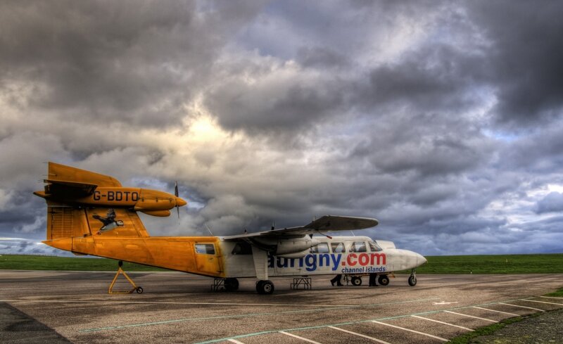 Yellow and White Airplane — Dramatic