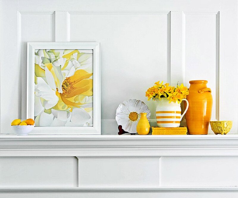 Yellow and White Decor