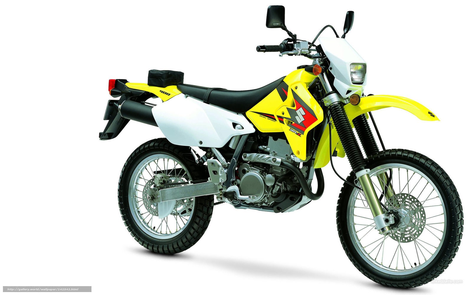 yellow and white dirt bike