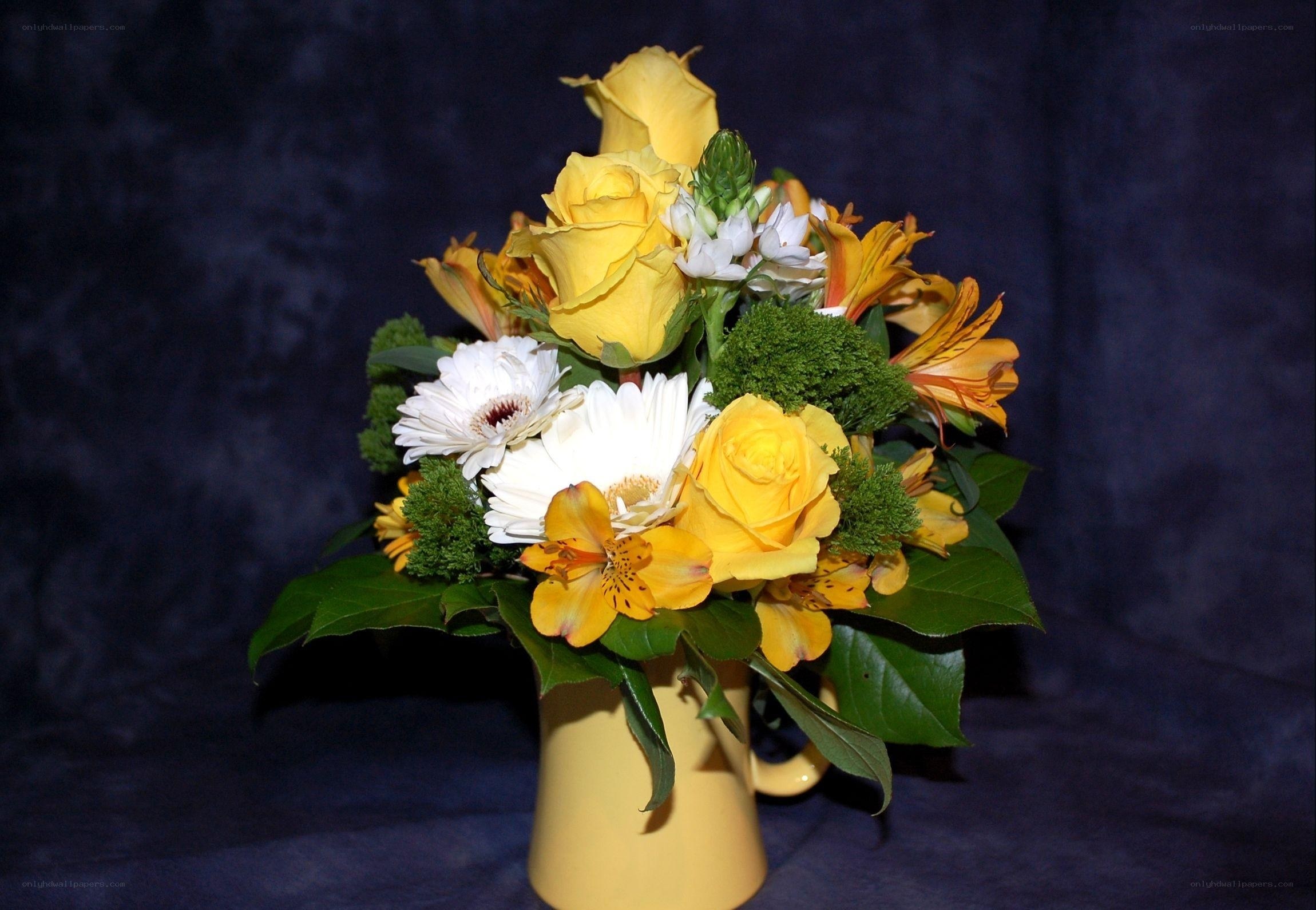 Yellow and white flower bouquet