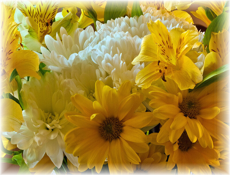 Yellow and white flower bouquet