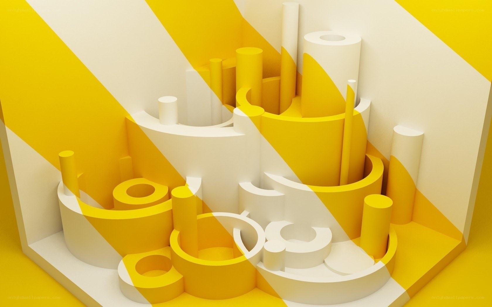 yellow and white geometric shapes