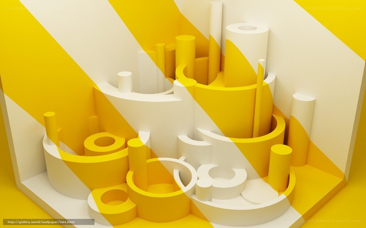 Yellow and white geometric shapes