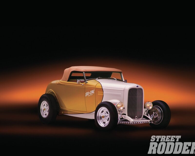 Yellow and White Hot Rod — Dramatic