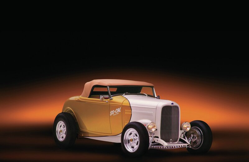Yellow and White Hot Rod