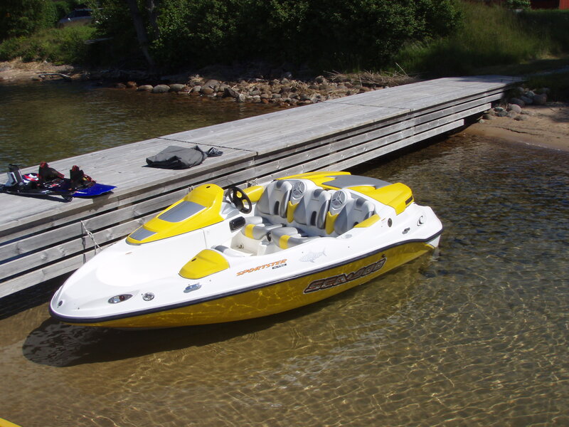 Yellow and White Jet Boat
