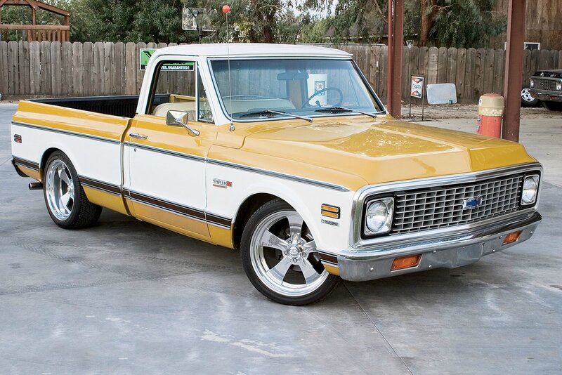 Yellow and White Pickup Truck