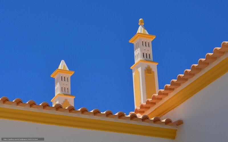 Yellow and white roof towers