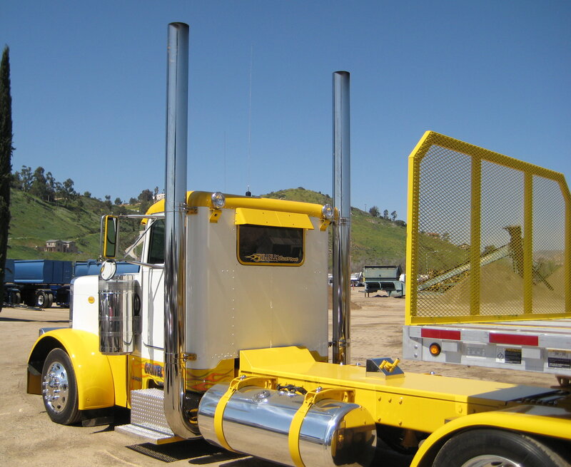 Yellow and White Semi-truck