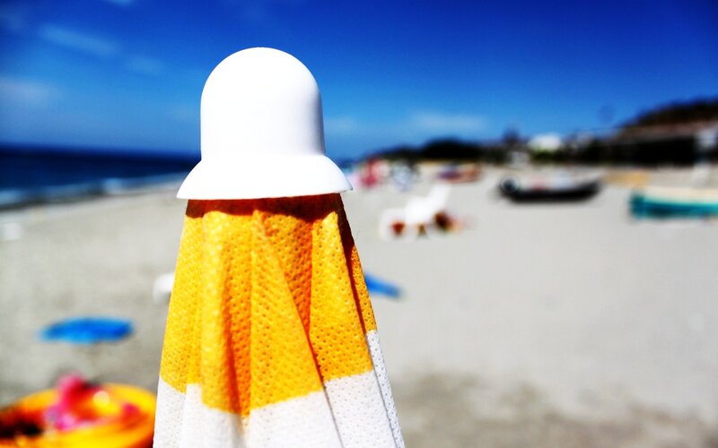 Yellow and White Umbrella