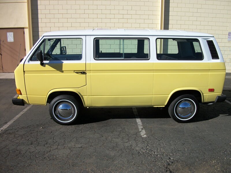 Yellow and White Van