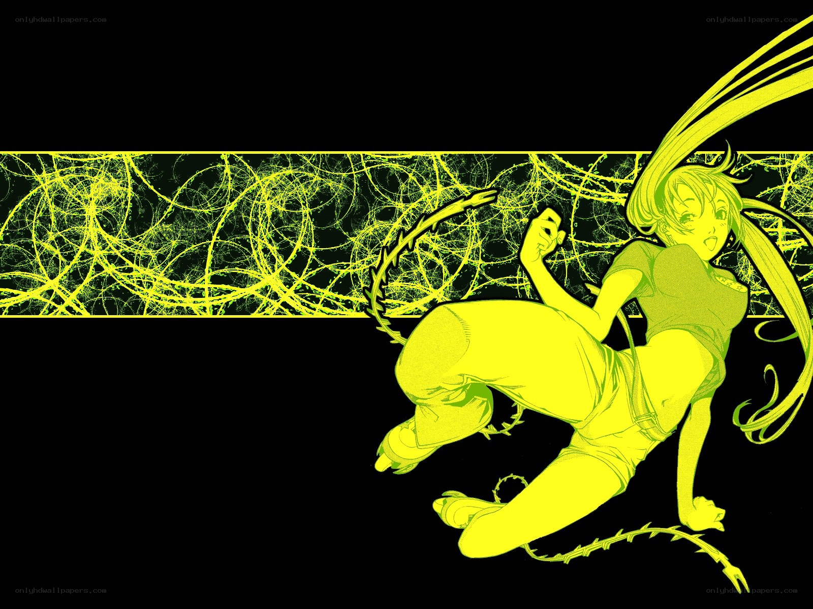 yellow anime character in motion