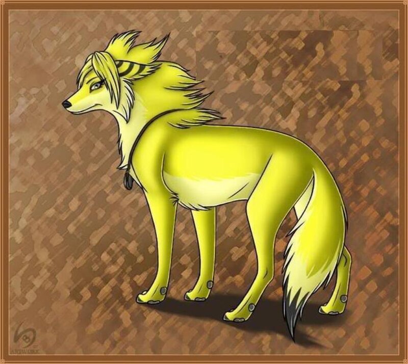 Yellow Anthropomorphic Wolf