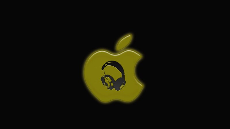 Yellow Apple Logo — Black