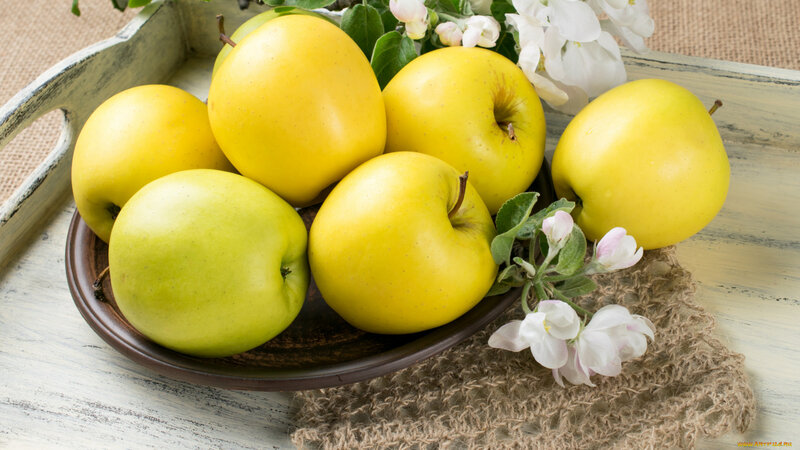 Yellow Apples in a Bowl