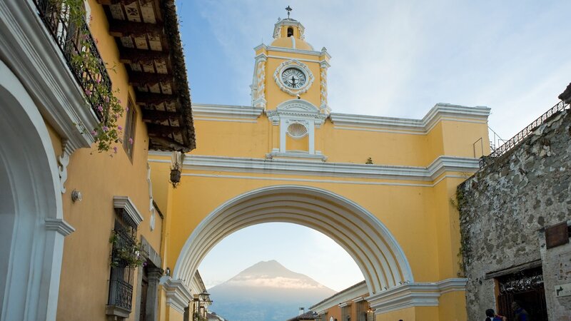Yellow Arch with Clock Tower