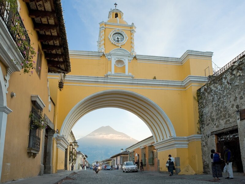 Yellow Arch with Volcano