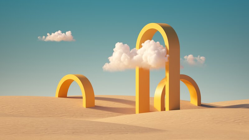 Yellow Arches in Desert