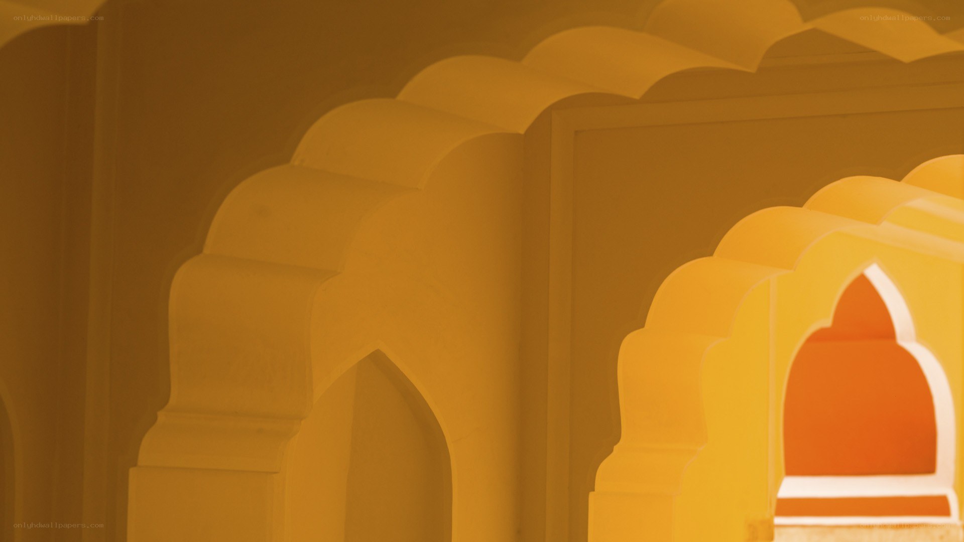 yellow architectural arches