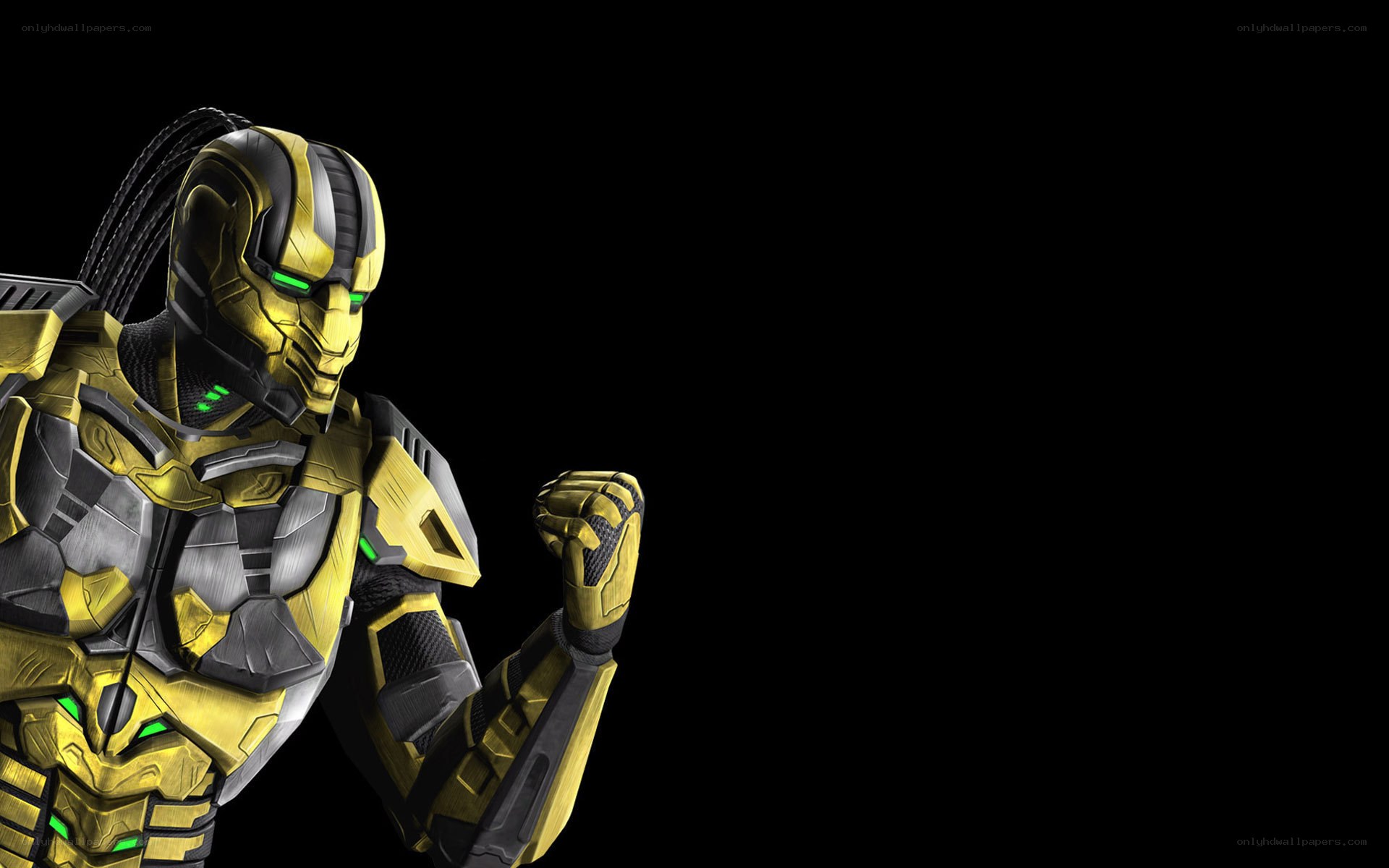 yellow armored warrior character