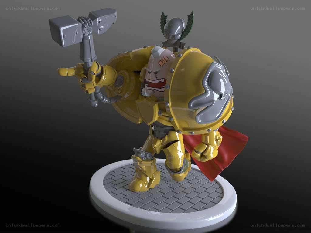 yellow armored warrior figure