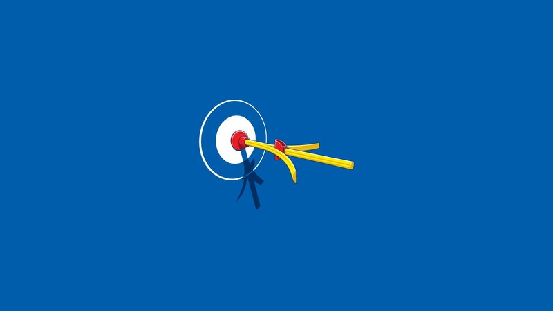 Yellow Arrow Hitting Target