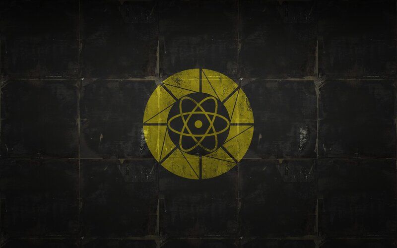 Yellow Atomic Symbol — Black