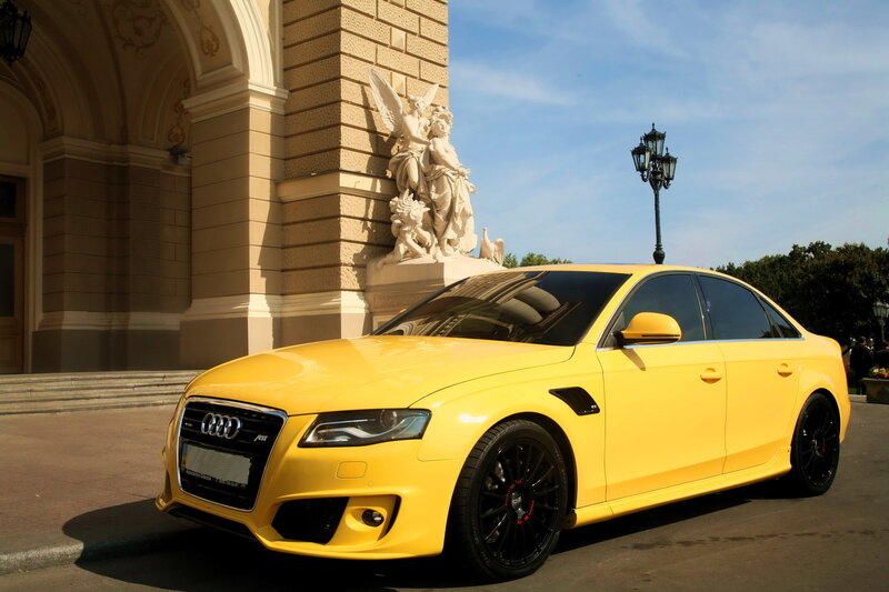 Yellow Audi A4 B8