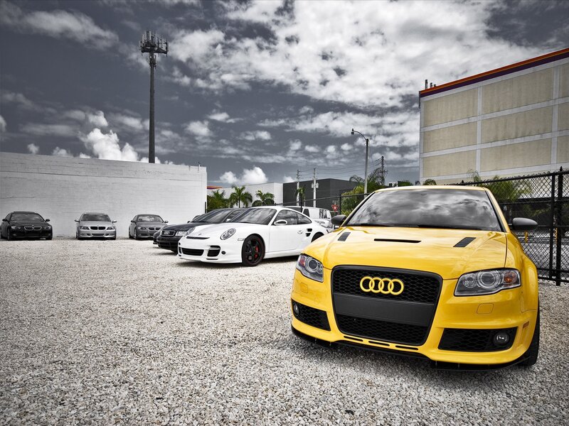 Yellow Audi Car — Dramatic