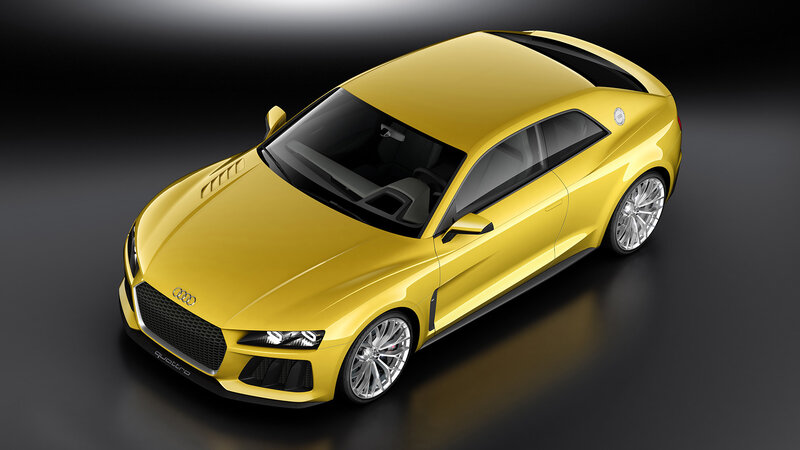 Yellow Audi Concept Car — Dramatic, 3d Render