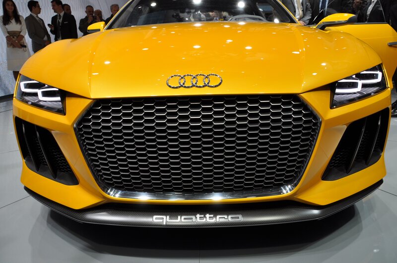 Yellow Audi Concept Car — Showroom