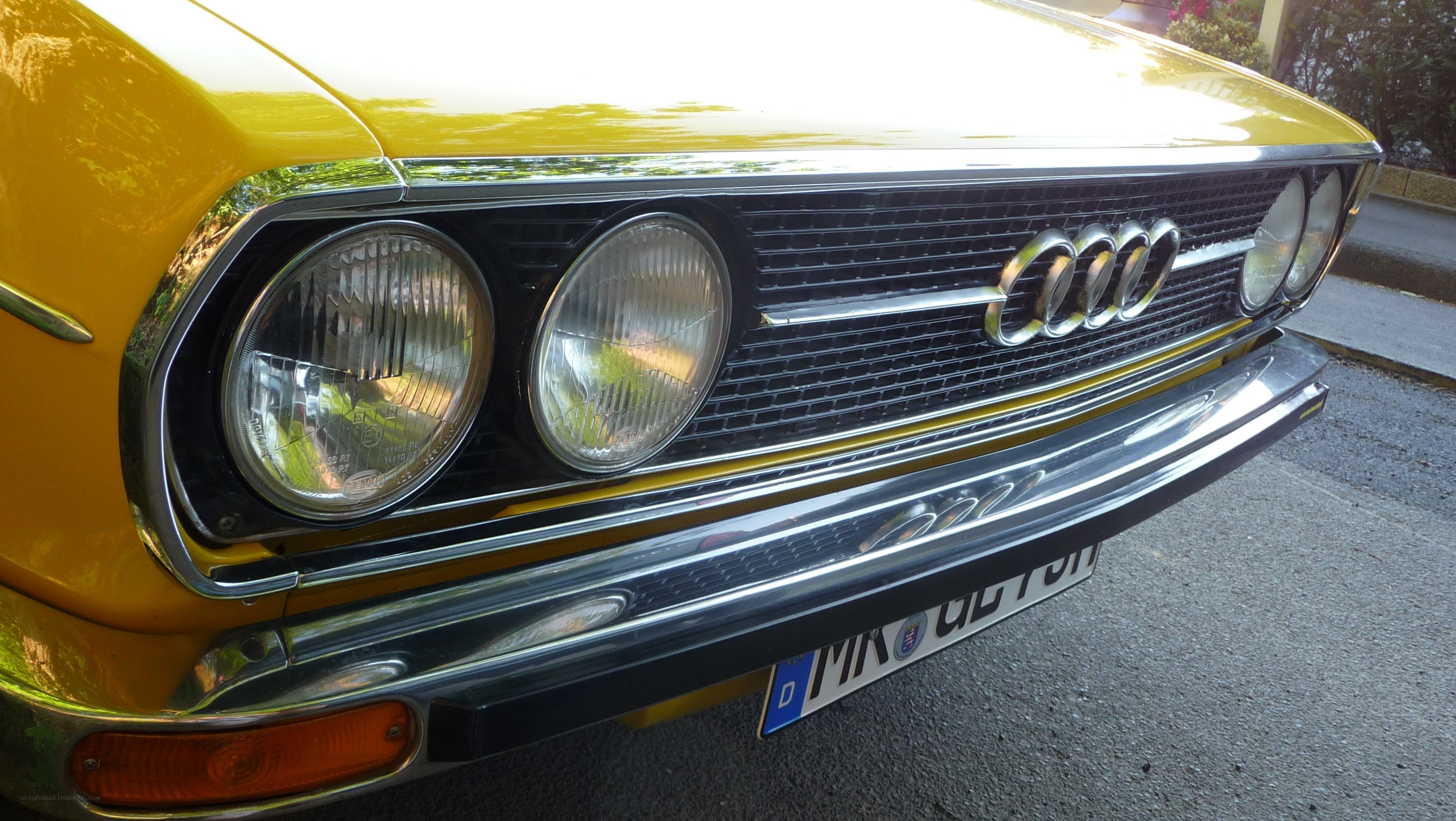Yellow Audi front grille