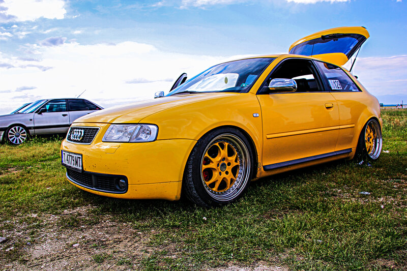 Yellow Audi Hatchback