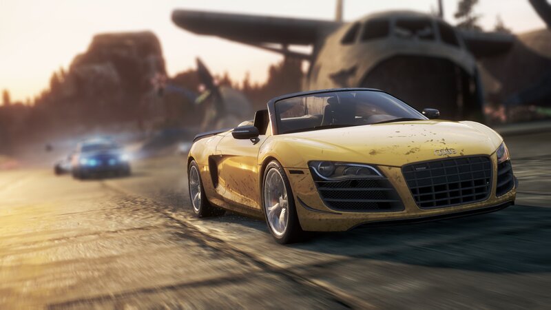 Yellow Audi R8 Sports Car — Action-packed
