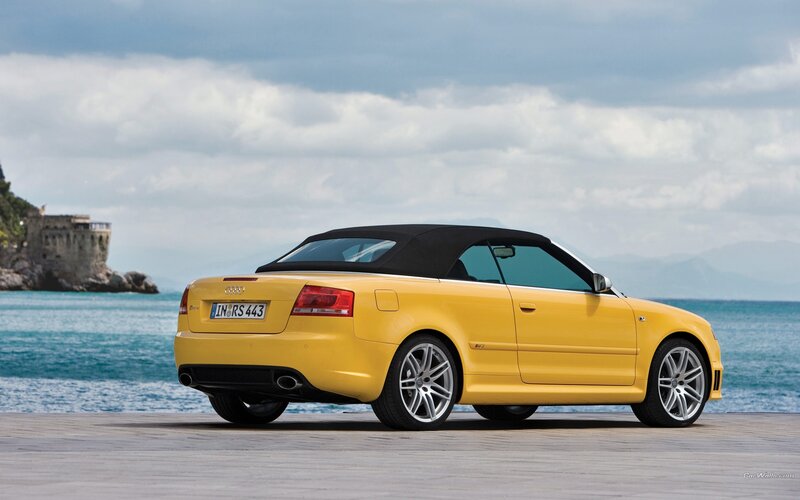yellow audi rs4 convertible